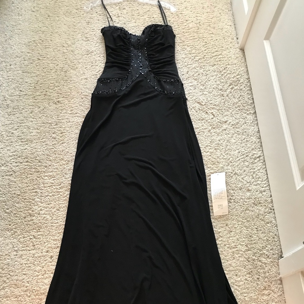 New with tags Laundry black/sequins strapless gown